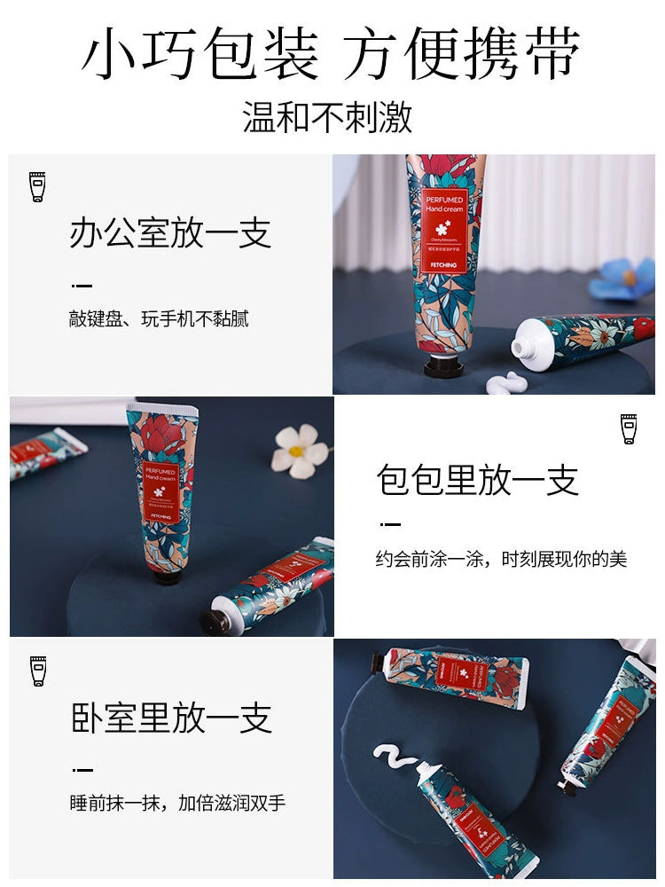 花香保湿护手霜滋润长效补水便携秋冬防裂五支礼盒男女嫩滑手膜霜化妆护肤