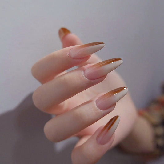 Fashion  nail Wear Armor Nail Stickers Nail Patch Fake Nails Removable Two-Tone Gradient Armor Nail Sticker X24