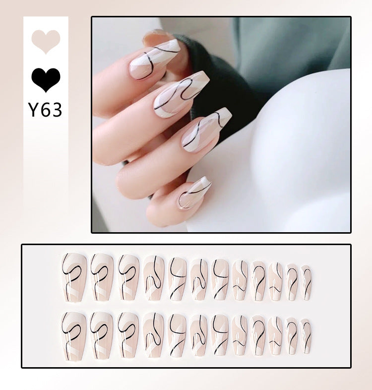 Fashion  nail Nail Stickers One Second Wearable Nail Sticker Wear Armor Nail Stickers Pure Desire Gradient Simple New Elegant