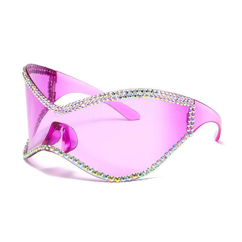 Women's fashion glasses 新款亮片抖音款女太阳镜潮小红书眼镜抄螺丝跨境旅游休闲墨镜