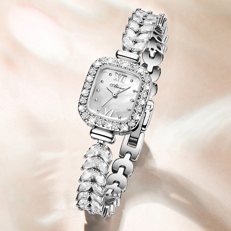 Fashion women's watchYabani Small Jinsui Women's Watch Special Interest Light Luxury Temperament and Fully-Jewelled Square Mermaid Small Dial Cross-Border Watch