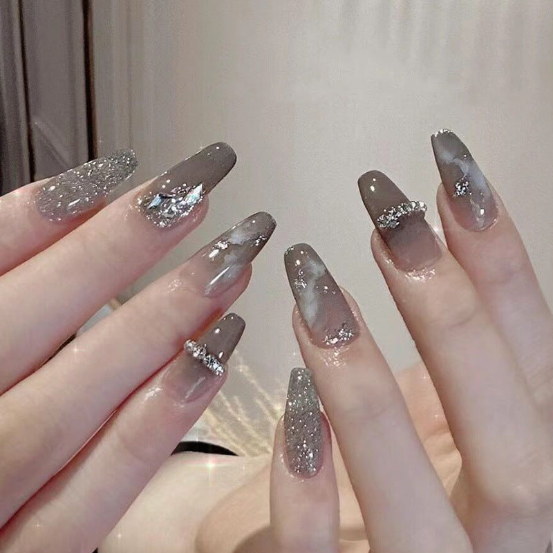 星辰夕雾穿戴甲爆闪指甲贴片光疗美甲片半手工假指甲小红书美甲贴