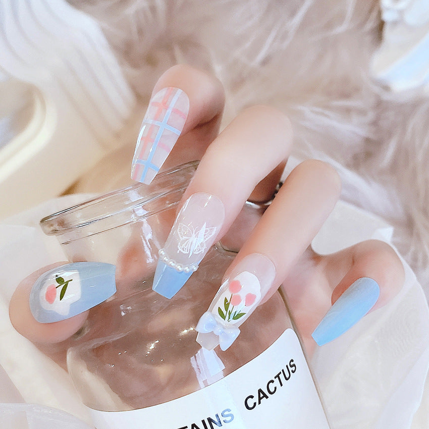 Fashion  nail Internet Celebrity Fake Nail Patch Wear Armor Finished Product Nail Tip Nail Stickers Disassembly Nail Patch Female Pick Nail Stickers X78