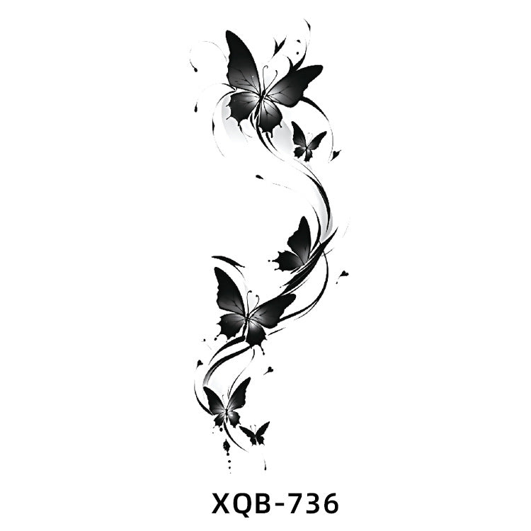 Free shipping Tattoo In Stock Wholesale Small Full Arm Tattoo Sticker Waterproof Sweatproof Tiger Animal Flower Men and Women Black and White, Colored Tattoo Sticker Paper