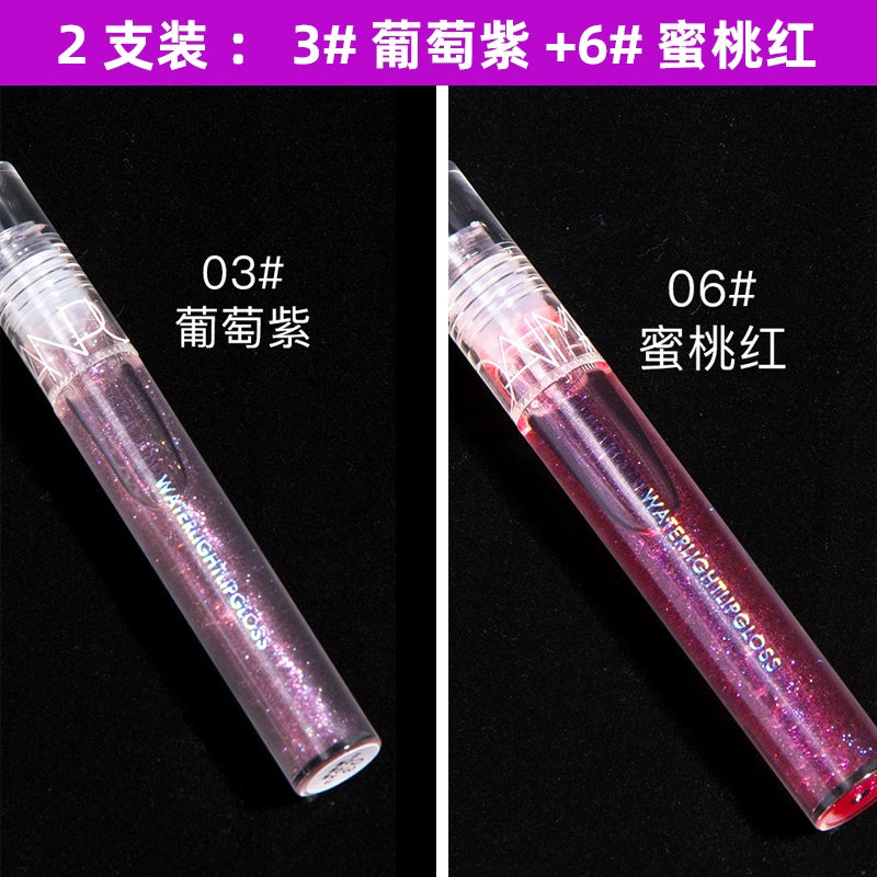 透明水光口红唇蜜珠光带闪镜面润泽唇釉嘟嘟玻璃唇保湿唇乳女学生平价