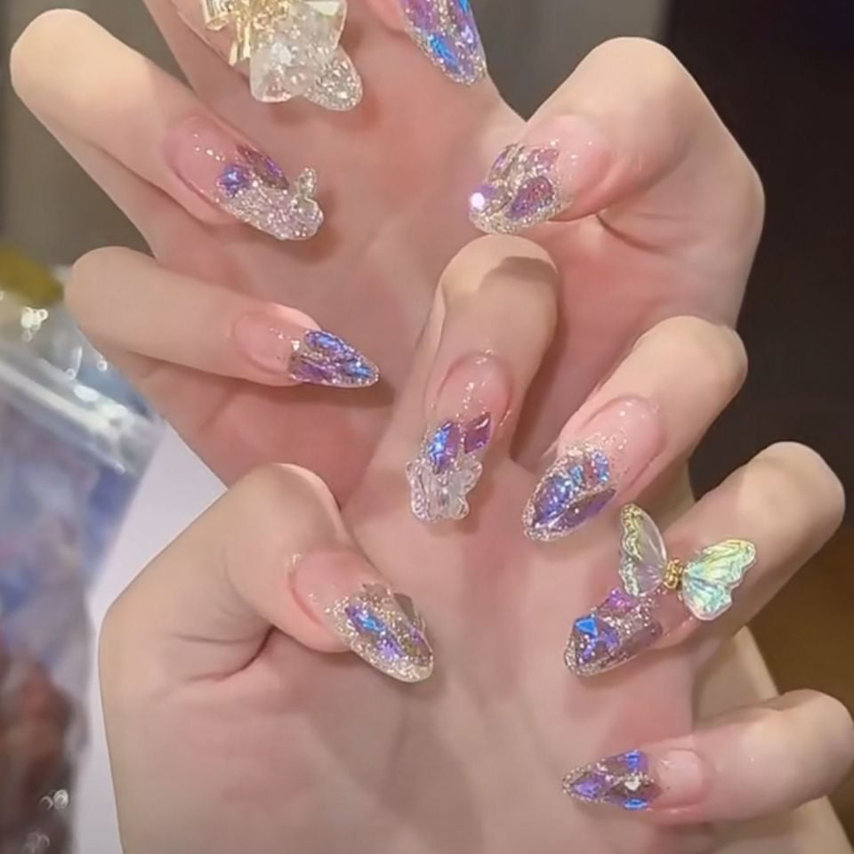 (Hand-Made Nail) Fake Nails Nail Stickers Fairy Smart Butterfly Bell Nail Art