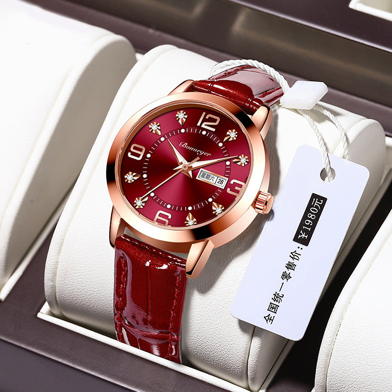 Fashion women's watchBrand Popular High-End Waterproof Luminous Women's Watch Women's Quartz Watch Niche High Sense Student Watch Women's Watch