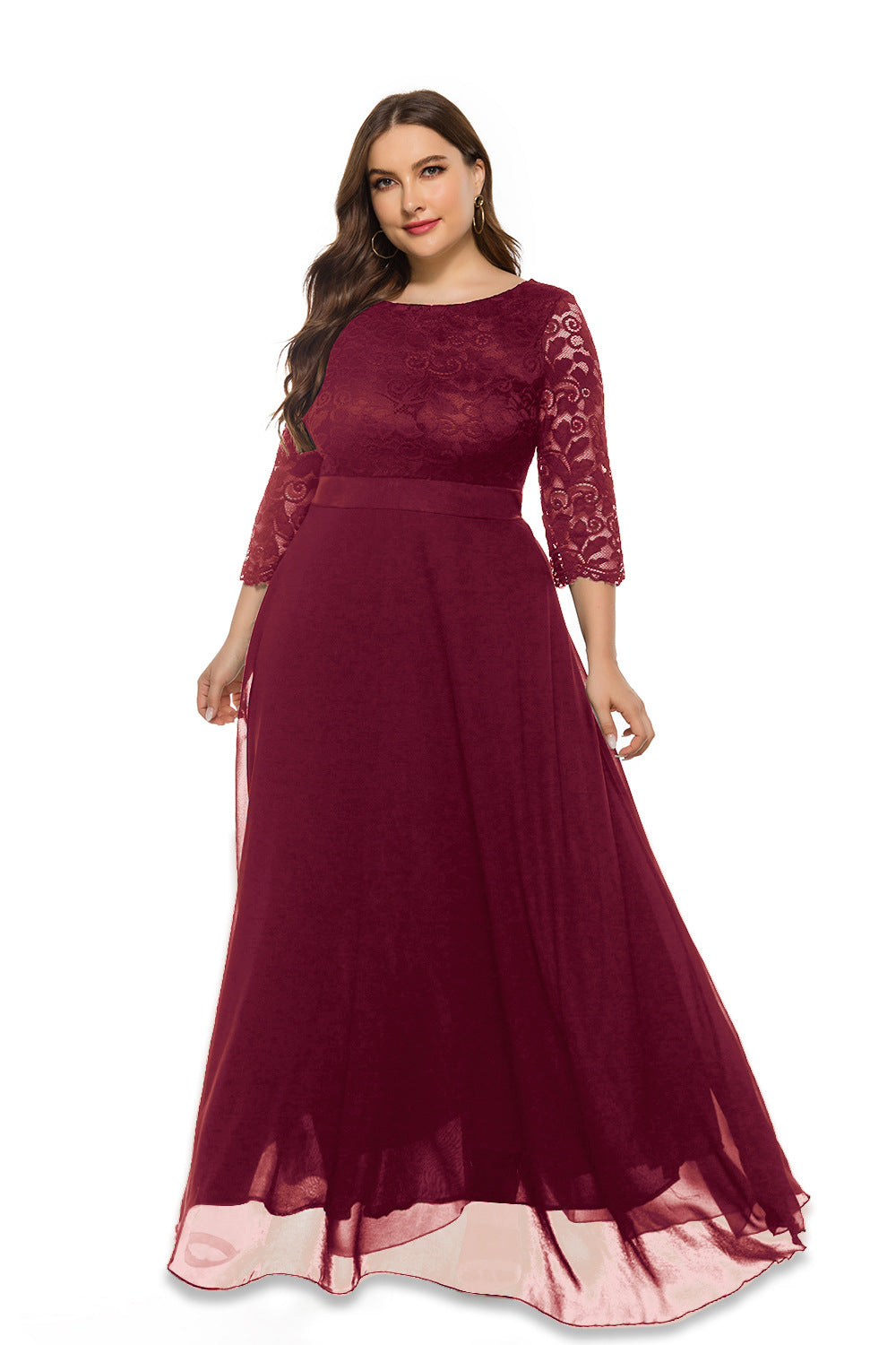 Fashion women's wear 2024  plus Size Women's Clothes New Amazon Cross-Border Foreign Trade Lace Evening Dress Dress Sq0157