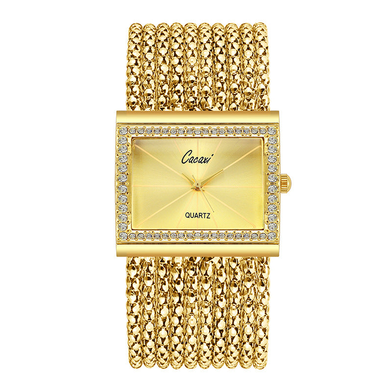 Fashion women's watchAliExpress Hot Sale Hot Sale Women's Fashion Fashion Watch Square Foreign Trade Bracelet Factory Direct Sales Rhinestone Watch A010