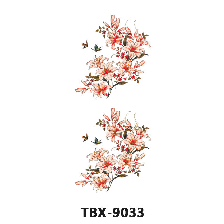 Free shipping Tattoo Waterproof Sweatproof Female Flower Tattoo Sticker Paper Plant Flower Party Sexy Rose Peony Plum Tattoo Sticker Tattoo