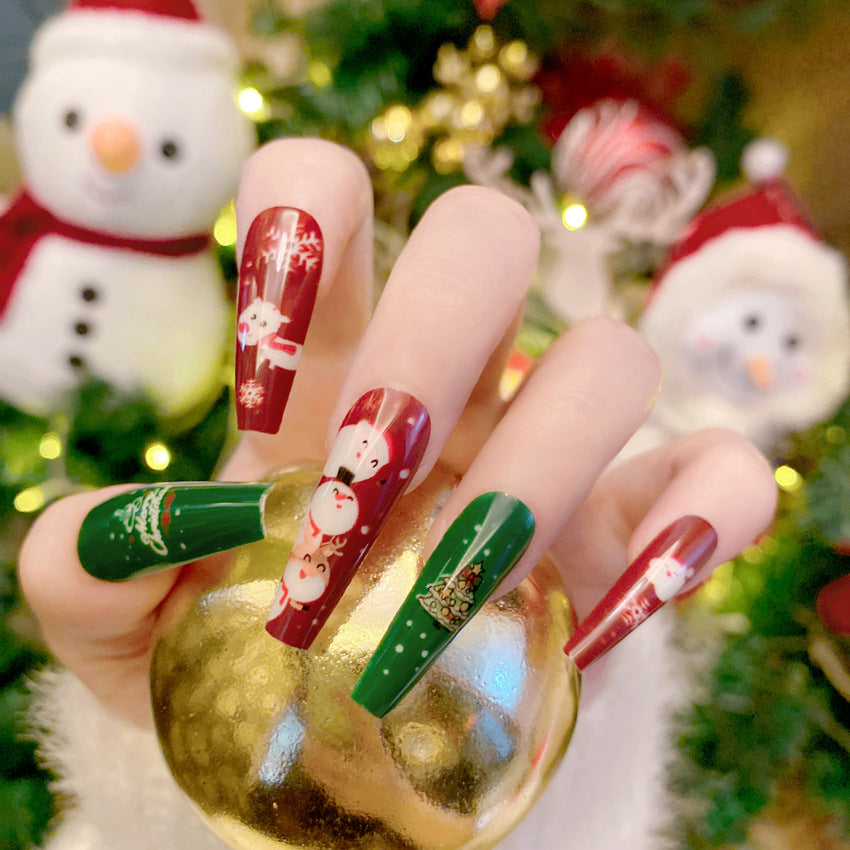 Fashion  nail New Christmas Wear Armor Cross-Border Fake Nails Wear Nail Stickers Nail Tips Wholesale Nailsp168