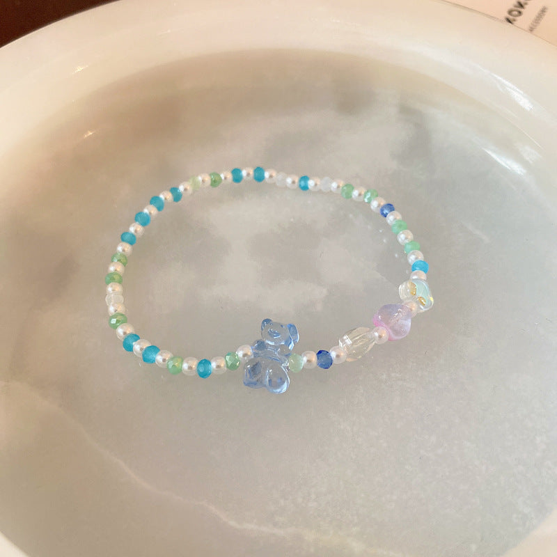 珠宝首饰多巴胺彩色陶瓷海星手链小众ins设计感手串闺蜜百搭diy手饰女批发