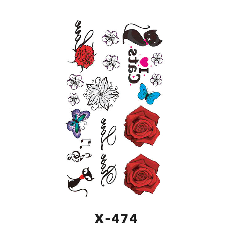 Free shipping Tattoo Tattoo Sticker Paper Waterproof Love Heart Man and Woman Cartoon Personality Couple Long Lasting Flower English Letters Fresh Tattoo Sticker
