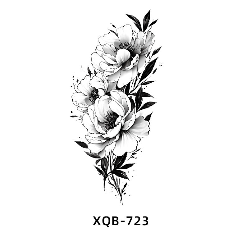 Free shipping Tattoo In Stock Wholesale Small Full Arm Tattoo Sticker Waterproof Sweatproof Tiger Animal Flower Men and Women Black and White, Colored Tattoo Sticker Paper