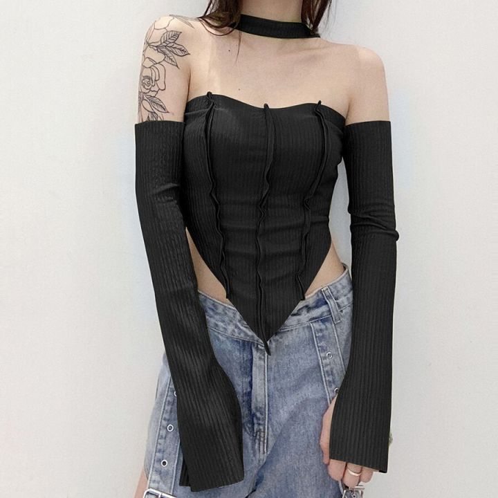 Free shipping  new women's clothing solid color slim-fitting navel fashion irregular neck small vest tops