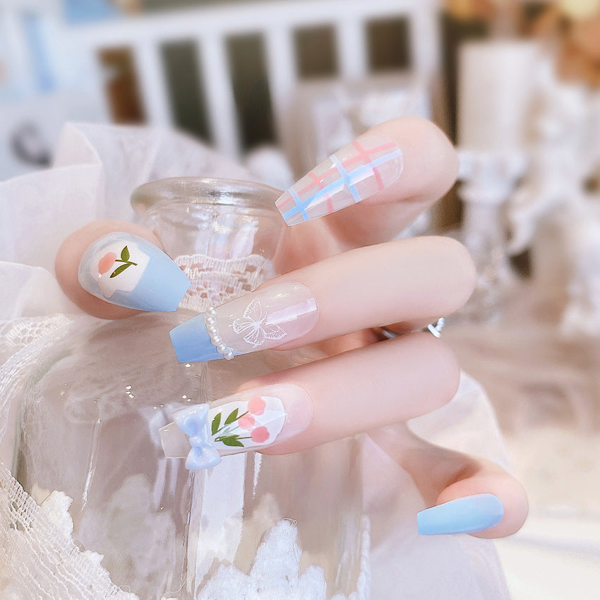 Fashion  nail Internet Celebrity Fake Nail Patch Wear Armor Finished Product Nail Tip Nail Stickers Disassembly Nail Patch Female Pick Nail Stickers X78