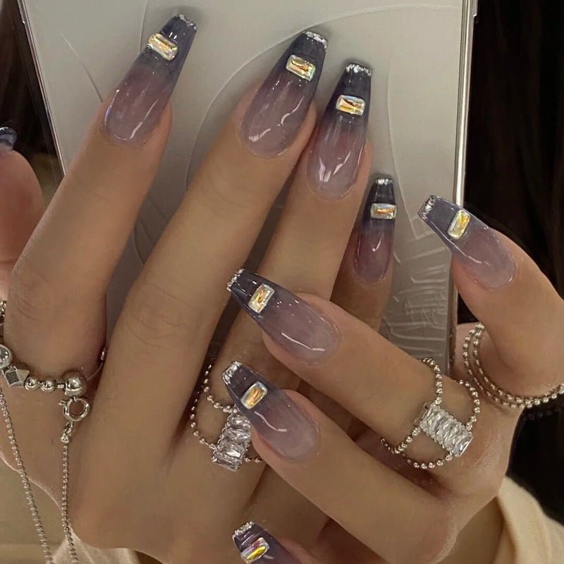 Fashion  nail European and American Dark Wear Armor Nail Stickers Nail Patch Fake Nails Removable Nail Tip Nail Sticker X21