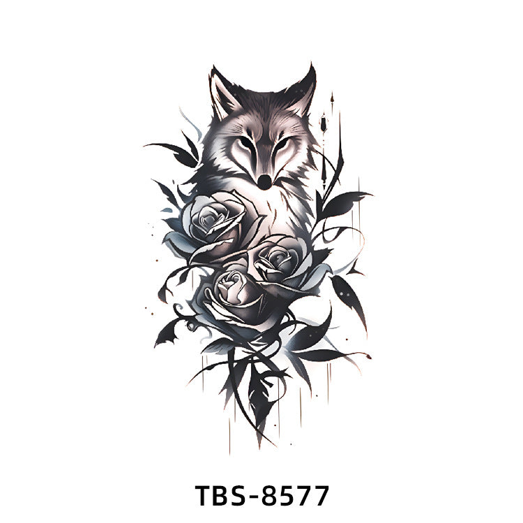 Free shipping Tattoo In Stock Wholesale Small Full Arm Tattoo Sticker Waterproof Sweatproof Animal Color Half Sleeve Arm Flower Tattoo Sticker Paper Tattoo