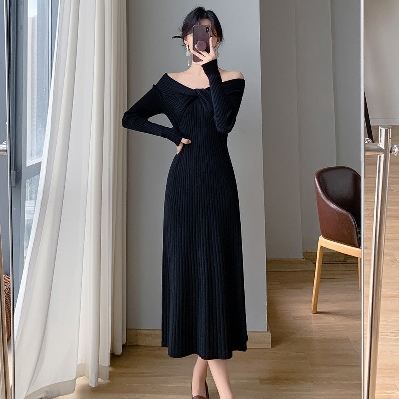 Dopamine dress Free shipping Tattoo American Spice Girl Dopamine ins with coat knitted primer dress, cross-border women's clothing autumn new sweater skirt