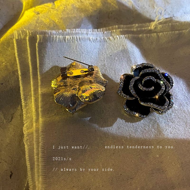 配饰胸针镶钻贝壳纹设计花朵胸针法式复古文艺胸花时尚OL气质礼服配饰品女