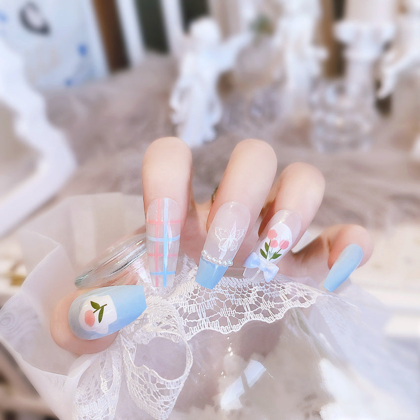 Fashion  nail Internet Celebrity Fake Nail Patch Wear Armor Finished Product Nail Tip Nail Stickers Disassembly Nail Patch Female Pick Nail Stickers X78