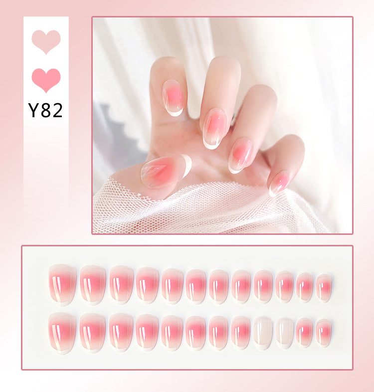 Fashion  nail Nail Stickers One Second Wearable Nail Sticker Wear Armor Nail Stickers Pure Desire Gradient Simple New Elegant