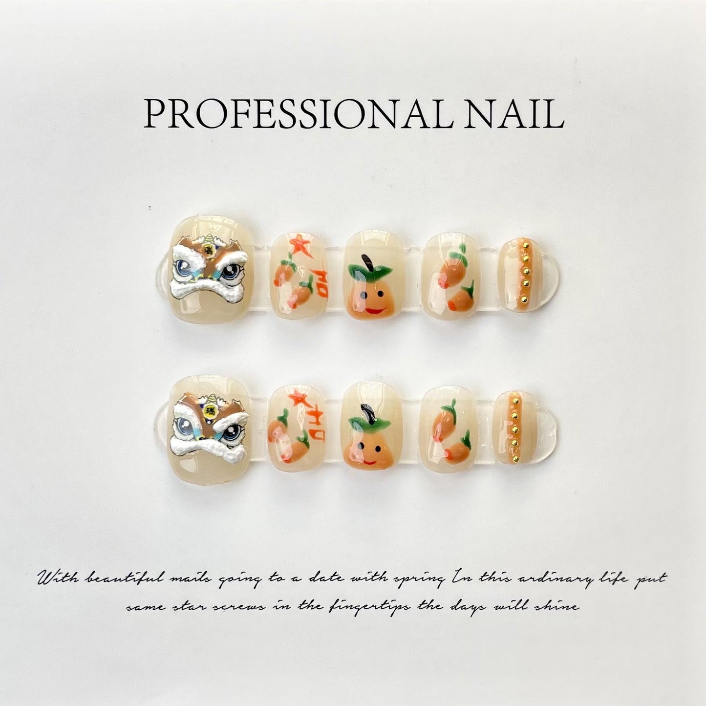 (reusable nail)Black-Jifeng Manicure Wearing a Black Chain Stereorelief Original Handmade Wearing a Nail Factory Wholesale
