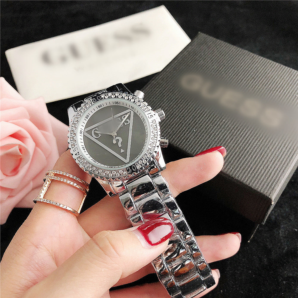 Fashion women's watchSimple Fashion in Europe and America Women's Watch Cross-Border Hot Rhinestone Steel Belt Quartz Women's Watch