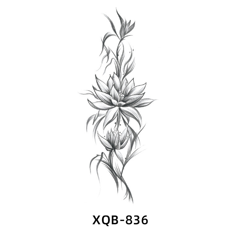 Free shipping Tattoo New Flower Arm Tattoo Sticker Waterproof Men's and Women's Small Arm Tattoo Tattoo Black and White Animal Tattoo Sticker Paper Factory Wholesale
