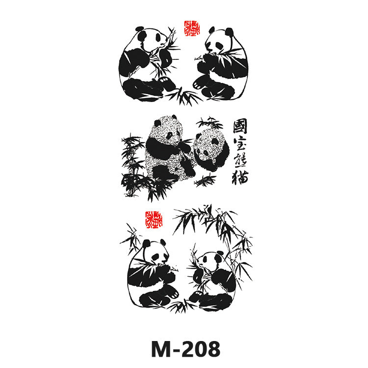 Free shipping Tattoo Cross-Border Direct Factory Wholesale Dark Series Tattoo Sticker Female Waterproof and Durable European and American Animal Color Black and White Flower Arm