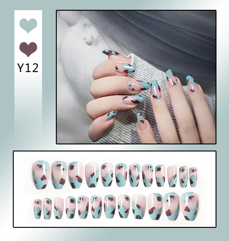 Fashion  nail Internet Celebrity Fake Nail Patch Wear Armor Finished Product Nail Tip Nail Stickers Removable Nail Patch Stall Supply Manufacturer