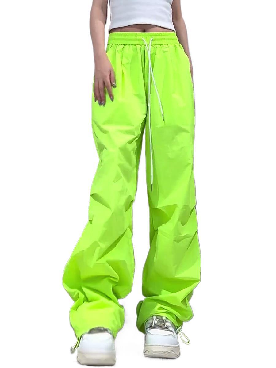 Dopamine pants Free shipping Tattoo Street dance wide-leg tooling pants summer thin women's pants wear sports quick-drying pants women's casual paratrooper pants dopamine