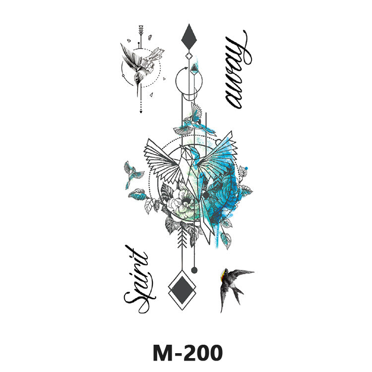 Free shipping Tattoo Wholesale New Tattoo Sticker Long Lasting Waterproof Stickers English Alphabet Letters Flowering and Fruiting Color Arm Half Sleeve Simulation Tattoo Sticker