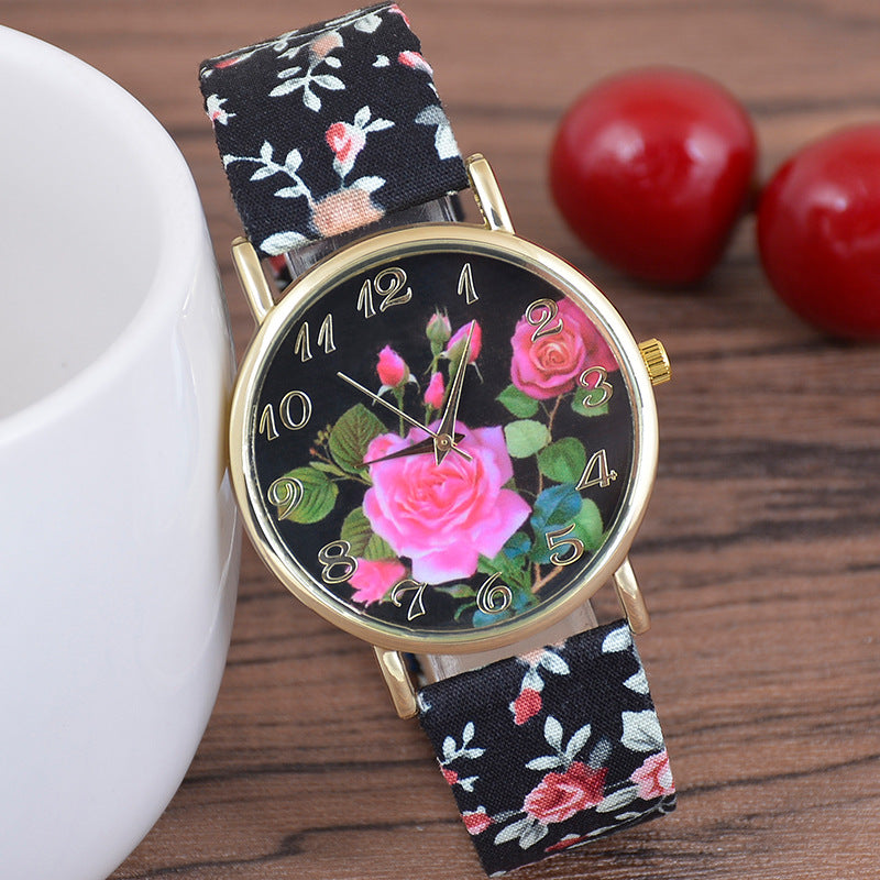 Fashion women's watchCross-Border Hot Selling Trendy Flower Woven Belt Quartz Watch Women's Fresh Flower Watch Fashion Wrist Watch Women's Watch Wholesale