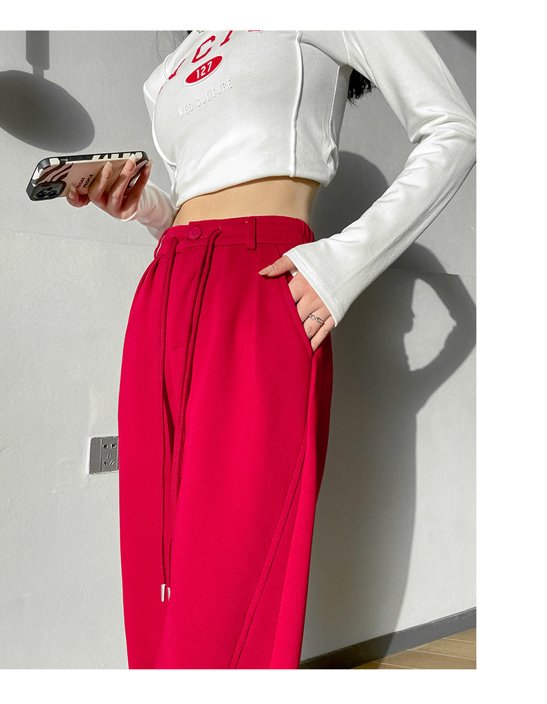 Fashion women's wear New American Style Narrow Banana Pants Women's High Waist Drooping Sports Trousers 2023 Spring and Autumn Straight Casual Pants Wide Leg Pants