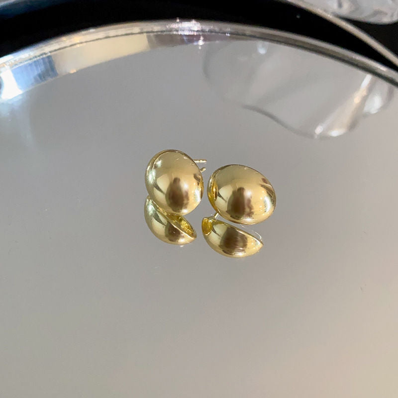 珠宝耳饰 925银针几何耳钉小众设计感耳环金色圈圈中古网红高级感耳饰批发