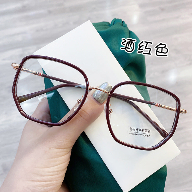 Women's fashion glasses 2024 女士防紫外线大脸显瘦无框水钻墨镜女ins韩版潮