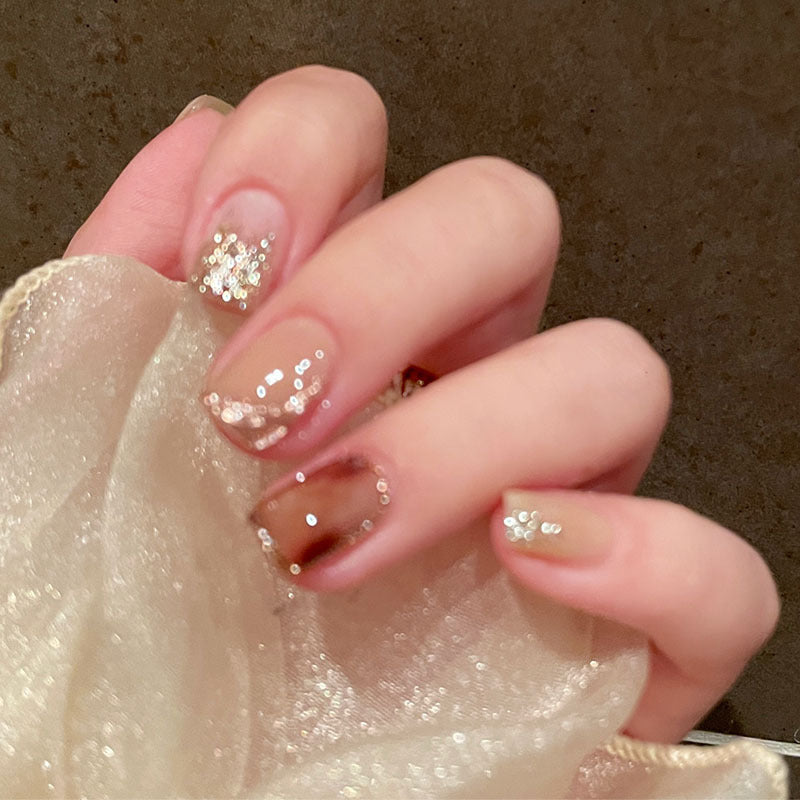 琥珀海水晕染穿戴甲美甲贴片甲片指甲贴片假指甲片穿戴式美甲成品