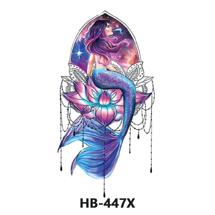 Free shipping Tattoo In Stock Cross-Border Factory Wholesale New Half Sleeve Tattoo Sticker Black Animal Skull Waterproof Tattoo Men and Women Tattoo
