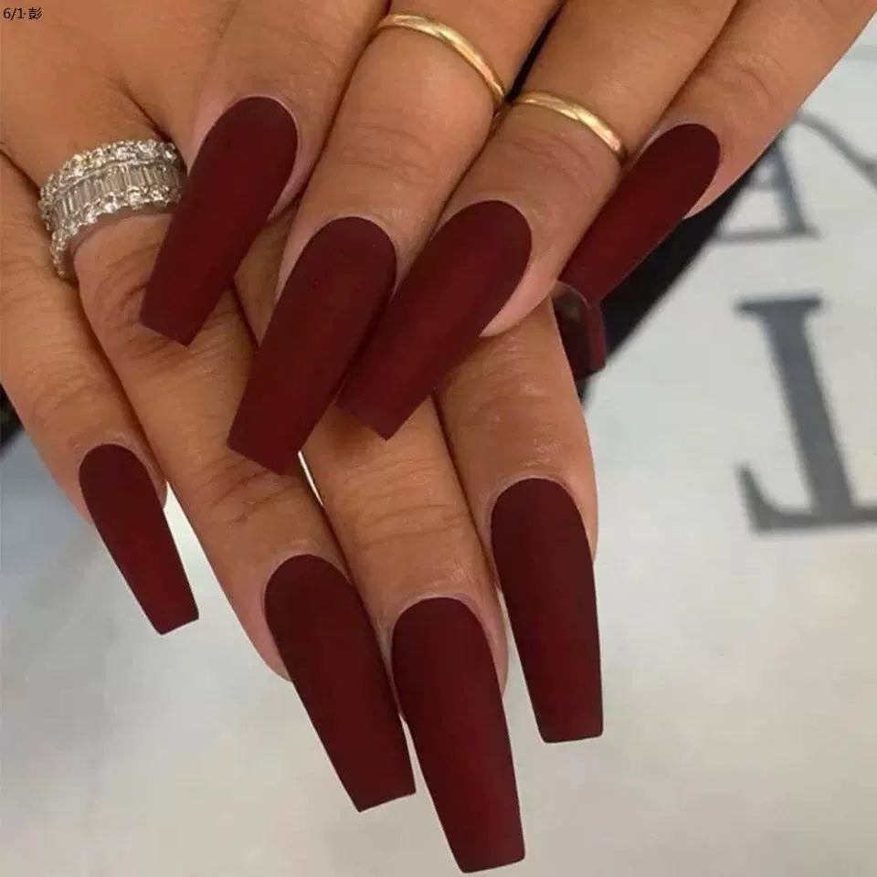 (Hand made nail) European and American style ballet long style nail patch fake nail product nail patch detachable and reusable for wearing nails