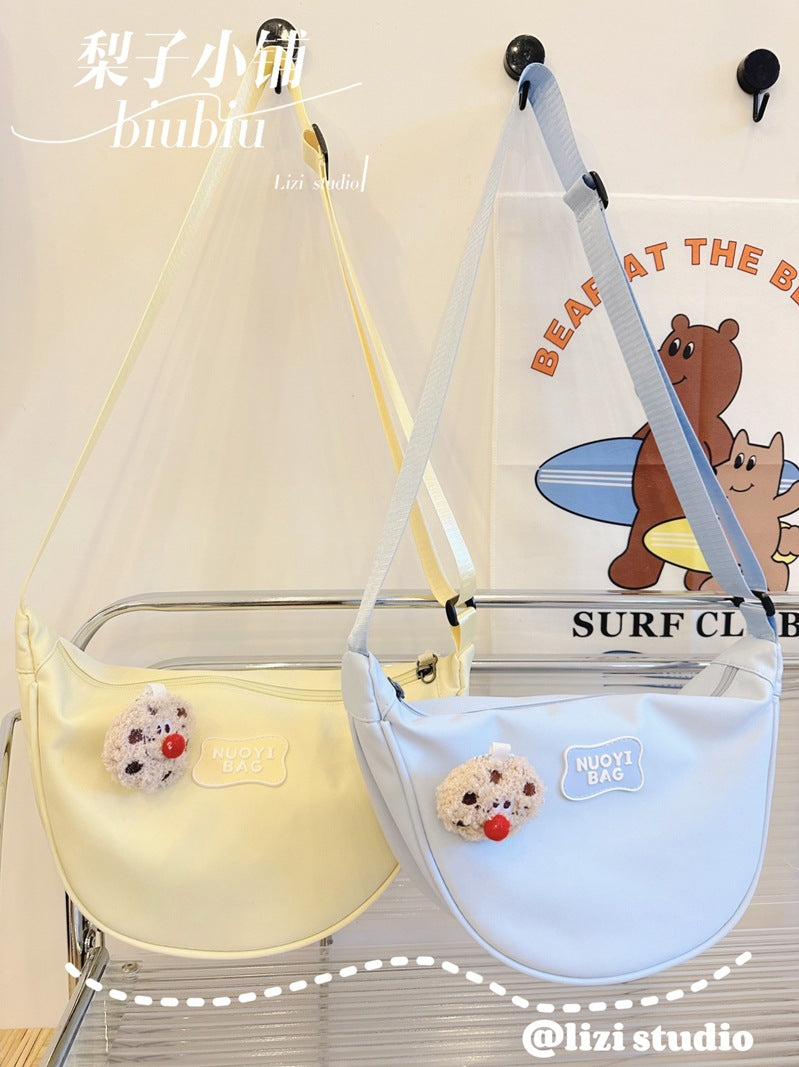 Dopamine Bag Free shipping Tattoo Crescent bag Crossbody bag Women's dopamine niche design Nylon cloth dumpling bag Wide shoulder strap Casual shoulder bag
