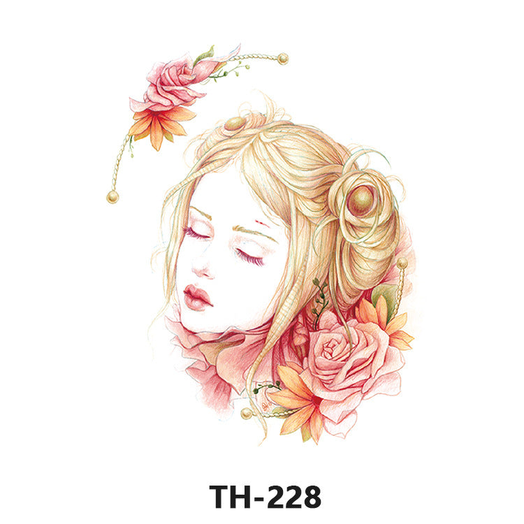 Free shipping Tattoo Factory Sticker Tattoo Tattoo Sticker Simulation Tattoo Sticker Paper Flower Color Water Transfer Stickers Sweatproof and Waterproof Direct Wholesale