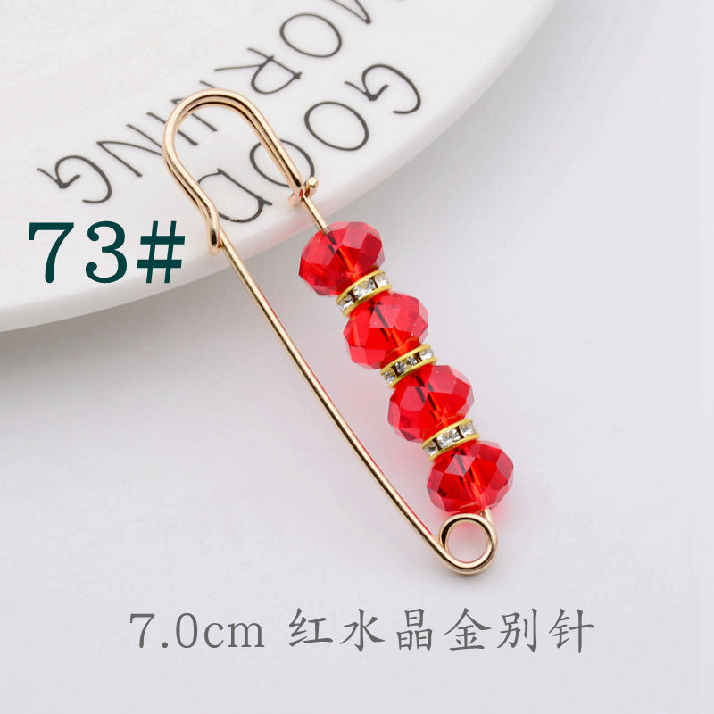 配饰胸针防走光珍珠胸针 女一字高档胸花别针蝴蝶插针丝巾扣 裙口收腰神器