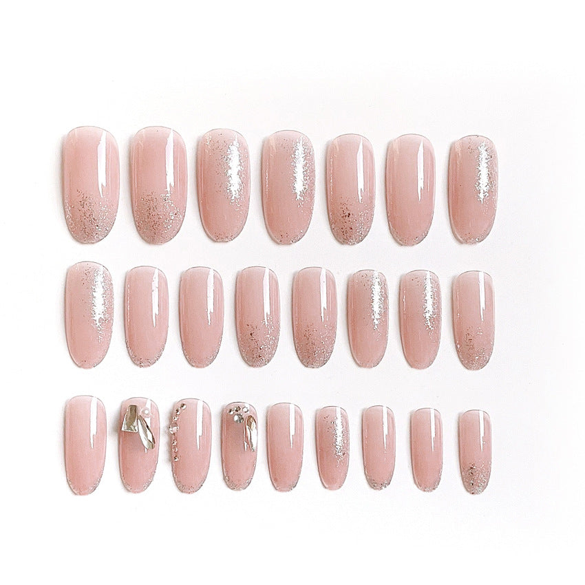Fashion  nail Wear Armor Nail Stickers Nail Patch Fake Nails Detachable Rhinestone Long Nail Tip Nail Sticker X12