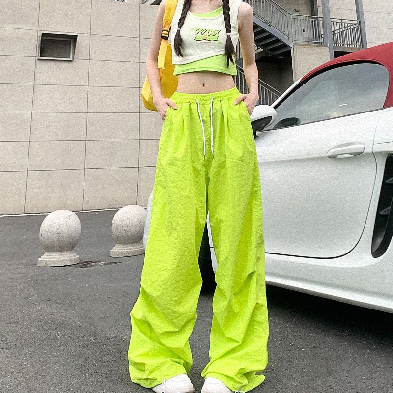 Dopamine pants Free shipping Tattoo Color dopamine wear tooling casual trousers 2024 summer lazy trend functional wind paratrooper trousers tide