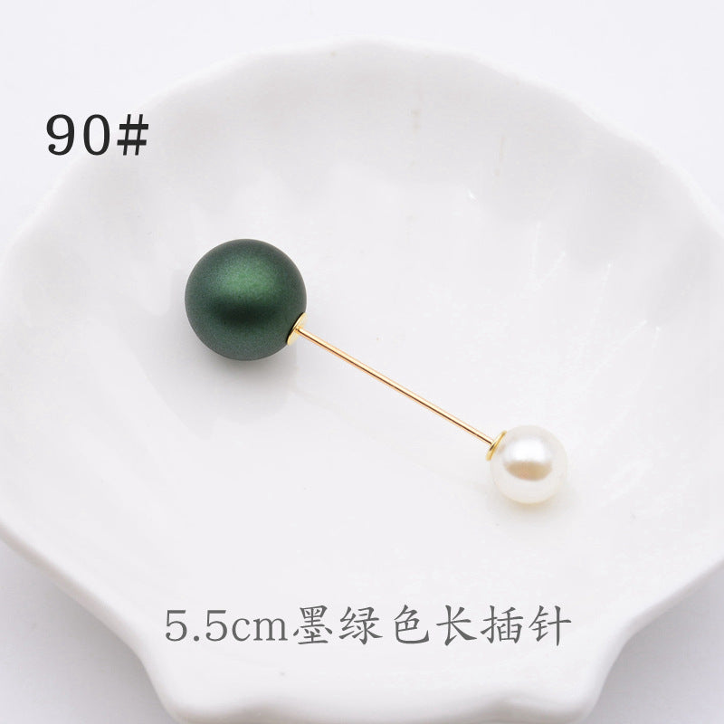 配饰胸针防走光珍珠胸针 女一字高档胸花别针蝴蝶插针丝巾扣 裙口收腰神器