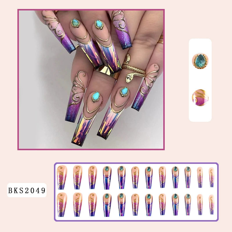 (Hand made nail) Nail pieces, wearing nail pieces, long cross-border nail products, fake nails, European and American wearing nail nails