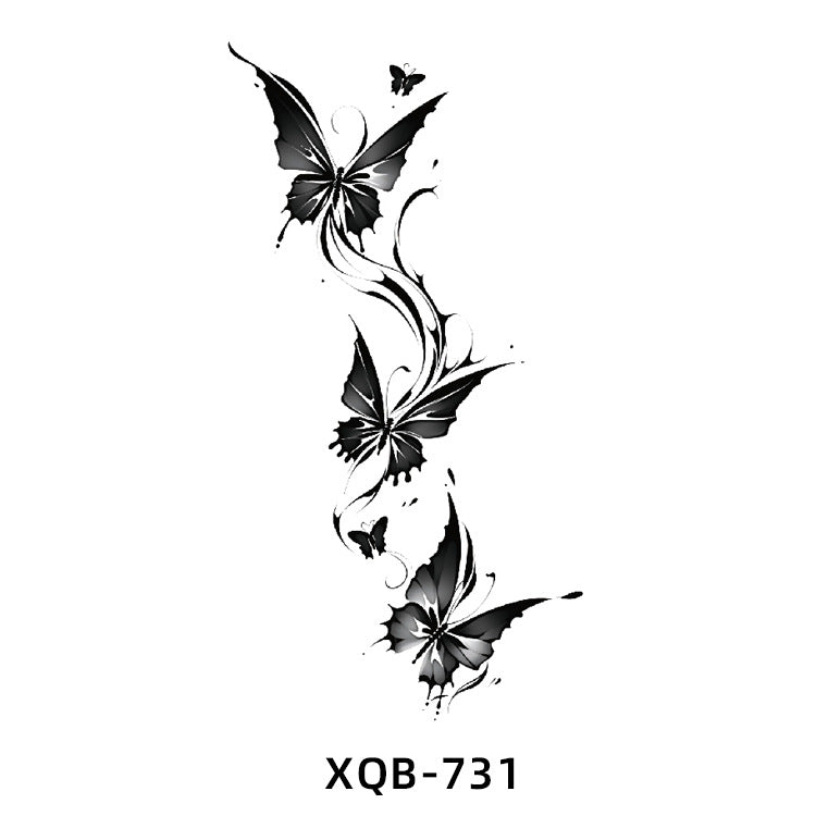 Free shipping Tattoo In Stock Wholesale Small Full Arm Tattoo Sticker Waterproof Sweatproof Tiger Animal Flower Men and Women Black and White, Colored Tattoo Sticker Paper