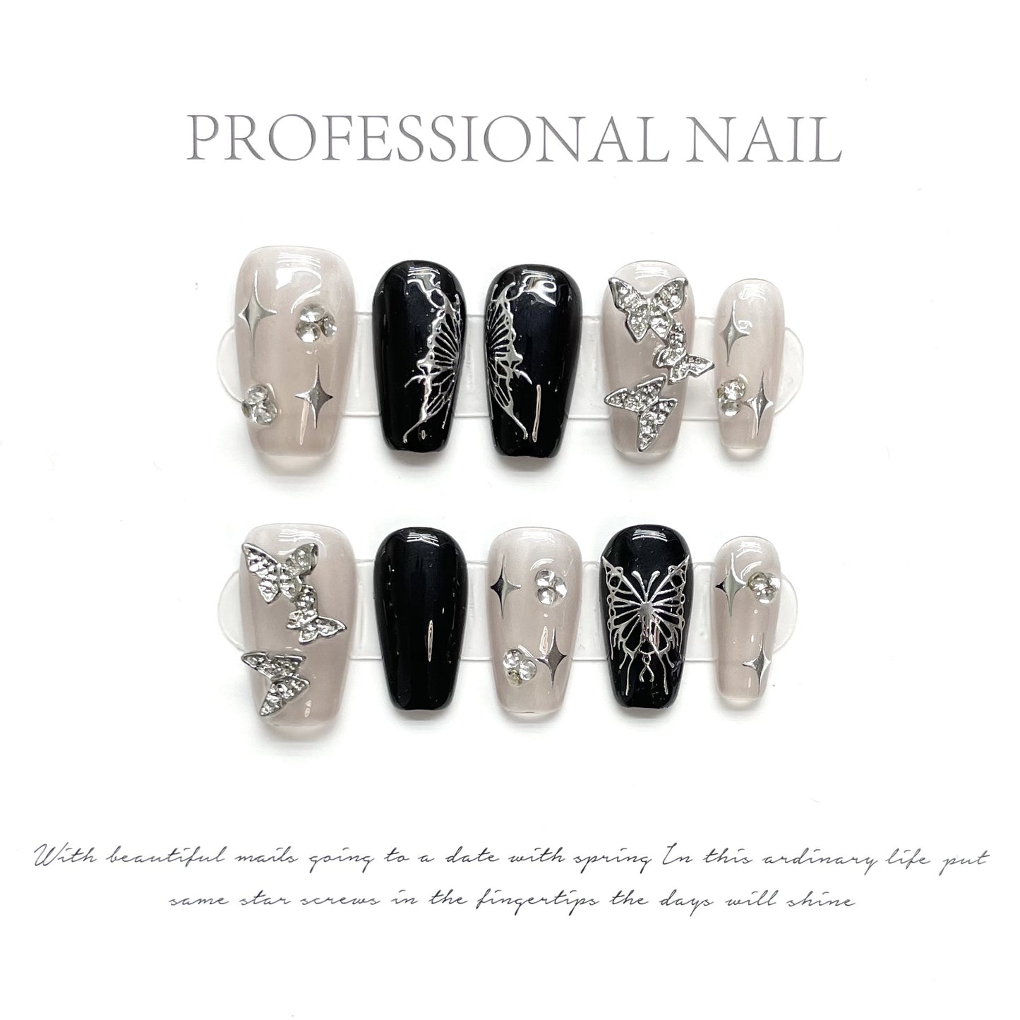 (Hand-Made Nail) Big Diamond Flash Full Diamond Nail Pigeon Bridal Wedding Nail High-Grade Light Luxury Egg Handmade Wear Nail Factory Straight Hair