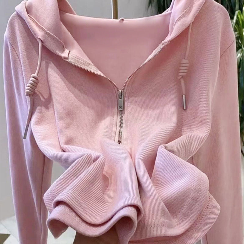 Fashion women's wear Irregular Solid Color Hooded Sweater for Women 2023 Autumn New Fashionable Long Sleeve T-shirt Women's Bottoming Shirt Top Ins Fashion